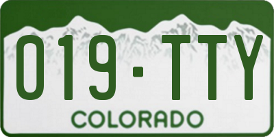 CO license plate 019TTY