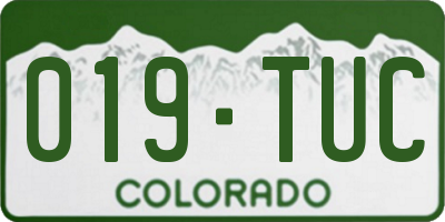 CO license plate 019TUC