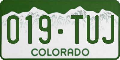 CO license plate 019TUJ