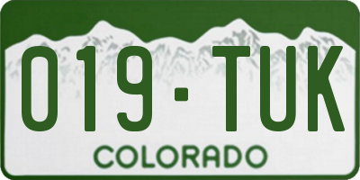 CO license plate 019TUK