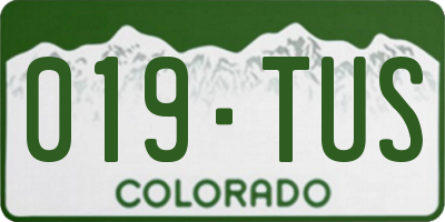CO license plate 019TUS