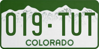 CO license plate 019TUT