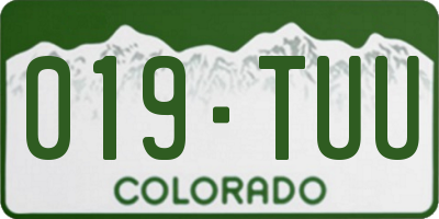 CO license plate 019TUU