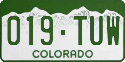 CO license plate 019TUW