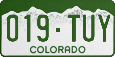 CO license plate 019TUY