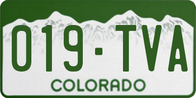 CO license plate 019TVA