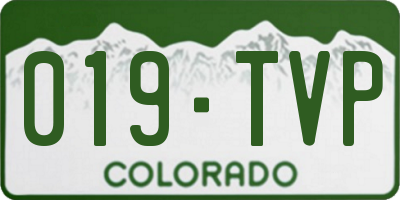 CO license plate 019TVP