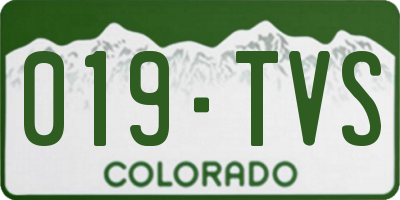 CO license plate 019TVS