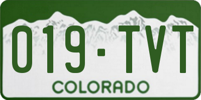 CO license plate 019TVT