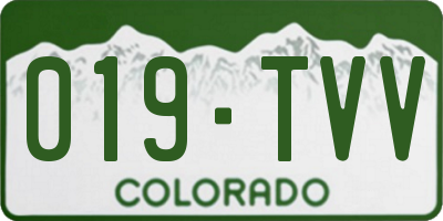 CO license plate 019TVV