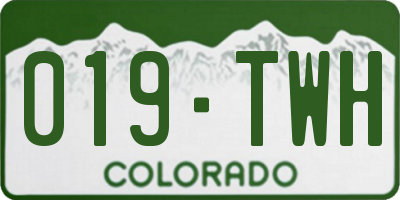 CO license plate 019TWH