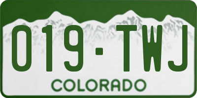 CO license plate 019TWJ