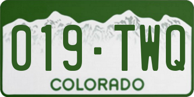 CO license plate 019TWQ