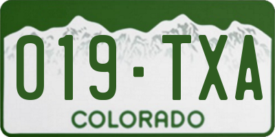 CO license plate 019TXA
