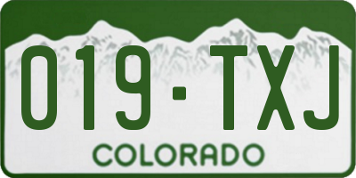 CO license plate 019TXJ
