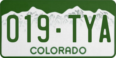 CO license plate 019TYA