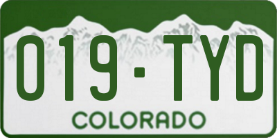 CO license plate 019TYD