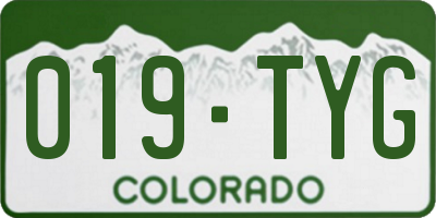 CO license plate 019TYG