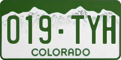 CO license plate 019TYH