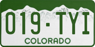 CO license plate 019TYI