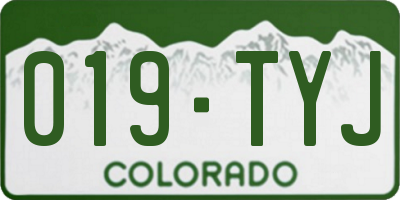 CO license plate 019TYJ