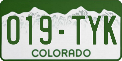 CO license plate 019TYK
