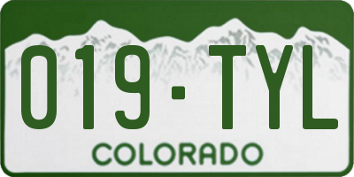 CO license plate 019TYL