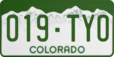 CO license plate 019TYO