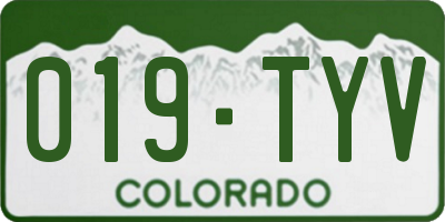 CO license plate 019TYV
