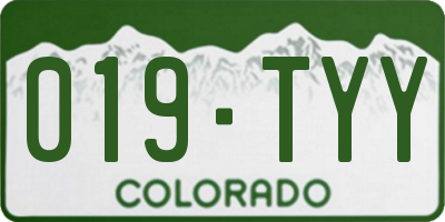 CO license plate 019TYY