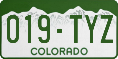 CO license plate 019TYZ