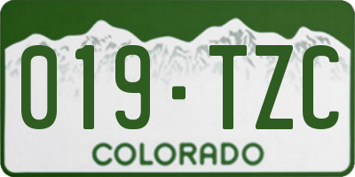 CO license plate 019TZC