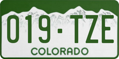 CO license plate 019TZE