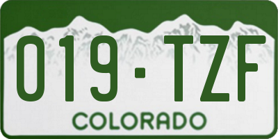 CO license plate 019TZF