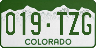 CO license plate 019TZG