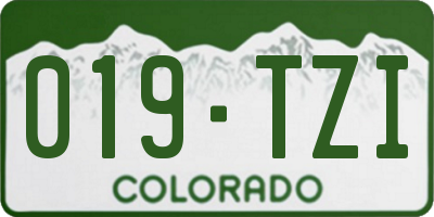 CO license plate 019TZI