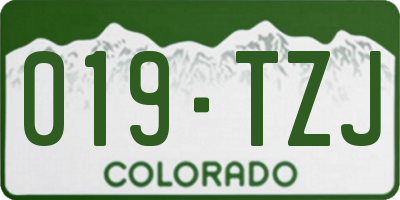 CO license plate 019TZJ