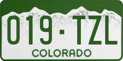 CO license plate 019TZL