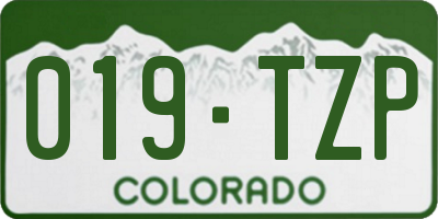 CO license plate 019TZP