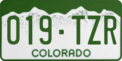 CO license plate 019TZR