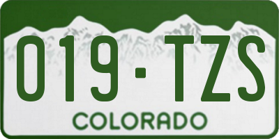 CO license plate 019TZS