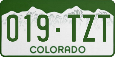 CO license plate 019TZT