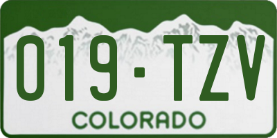 CO license plate 019TZV
