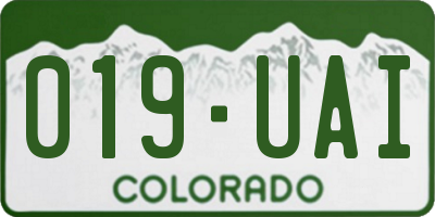 CO license plate 019UAI