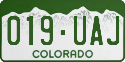 CO license plate 019UAJ