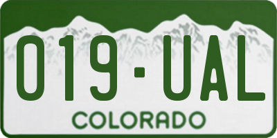 CO license plate 019UAL