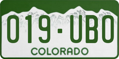 CO license plate 019UBO