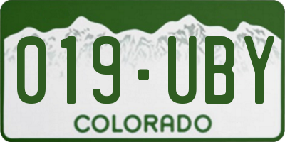 CO license plate 019UBY