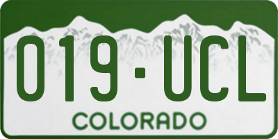 CO license plate 019UCL