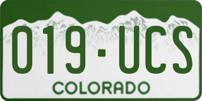 CO license plate 019UCS